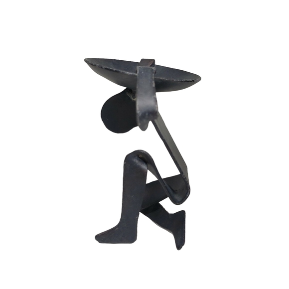 Metal Atlas Sculpture Candle Holder Stand 7" Man Carrying World On Back - Picture 4 of 9